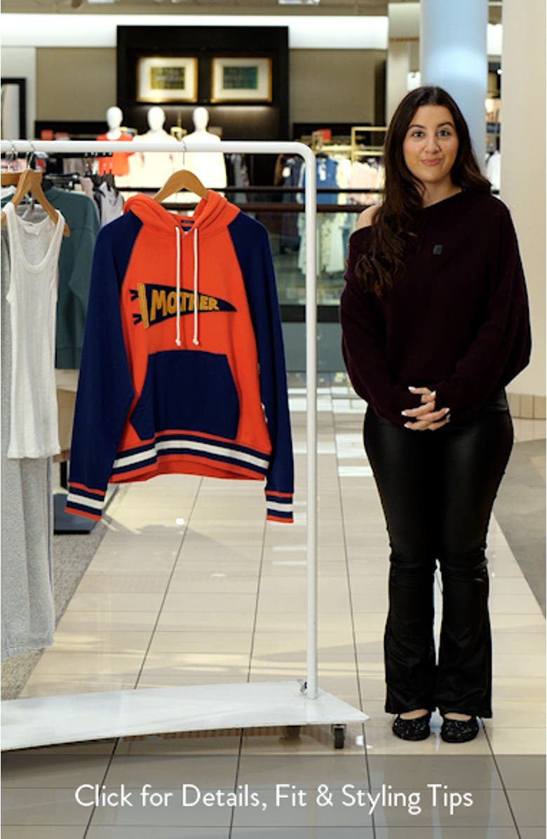 The Square Colorblock Appliqué Cotton Hoodie, sales video thumbnail