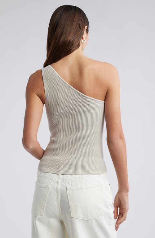 Open Edit Luxe Sculpt Rib One-shoulder Top In Beige Pumice