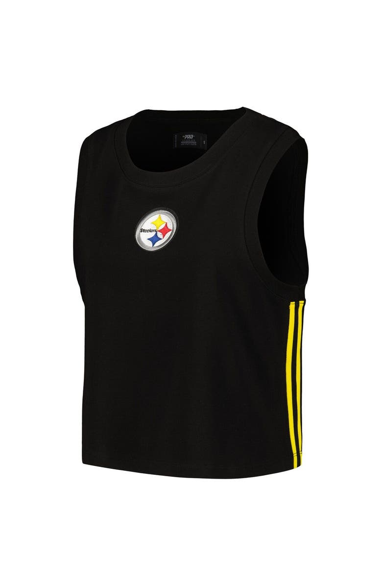 PRO STANDARD Women's Pro Standard  Black Pittsburgh Steelers Ombre Wordmark Classic Cropped Tank Top, Alternate, color, 