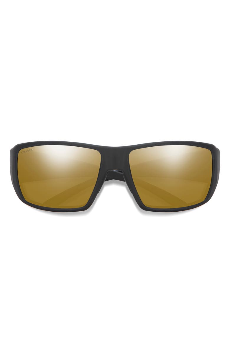 Smith Guide's Choice 62mm Polarized Oversize Wraparound Sunglasses, Main, color, Black / Glass Bronze