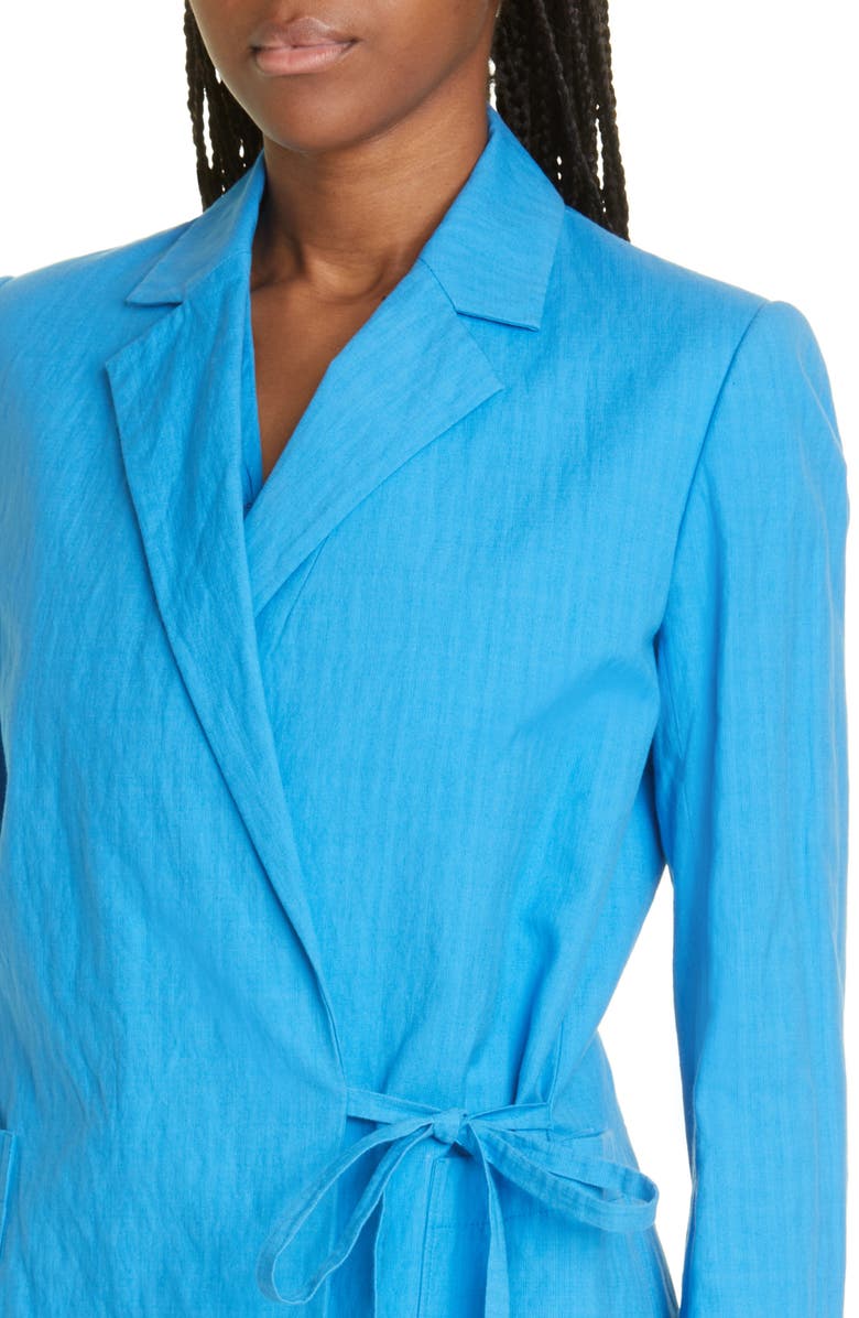 JASON WU Tie Detail Linen & Cotton Blazer, Alternate, color,