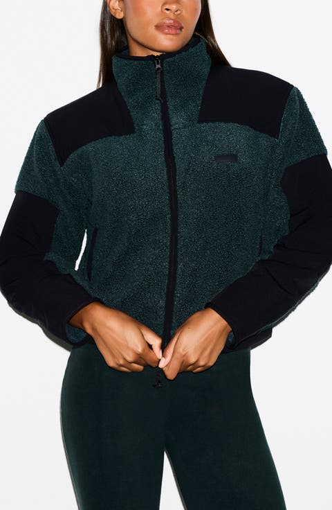 Faux Shearling Zip Jacket (Regular
Plus)