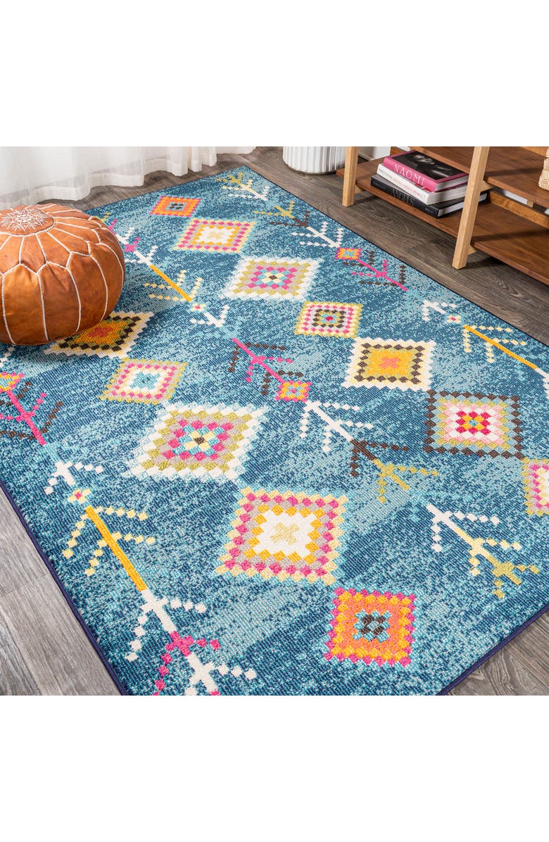 JONATHAN Y Love Geometric Area Rug, Alternate, color, Dark Blue/Multi