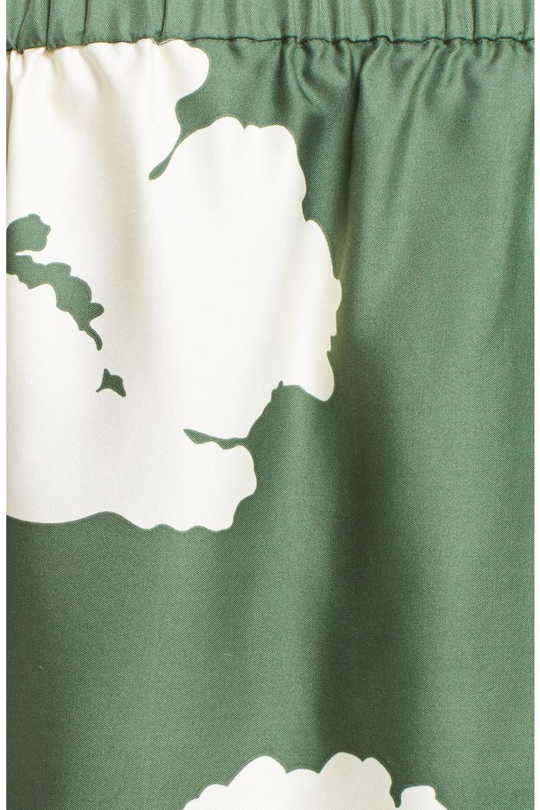 'Amara' Floral Print Off the Shoulder Silk Top, Alternate, color, VINE GREEN MULTI