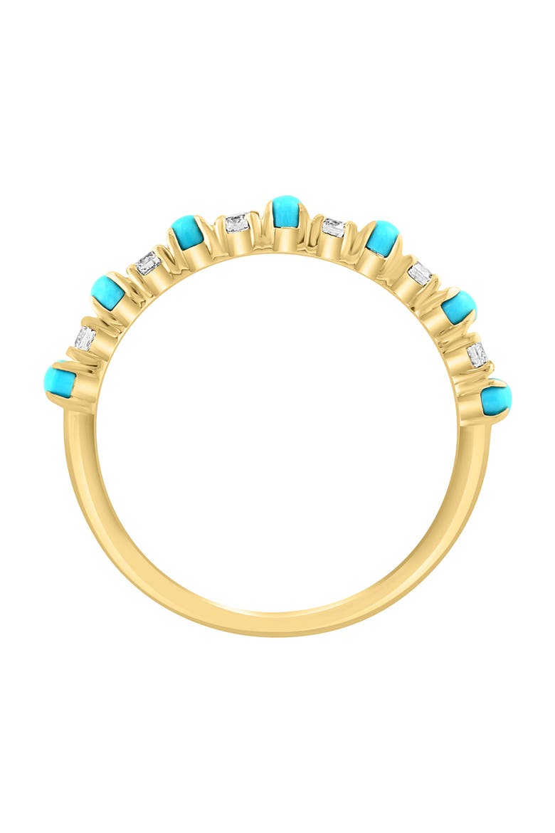 14K Yellow Gold Turquoise & Diamond Ring - 0.20 ctw., Alternate, color, MULTI/ GOLD