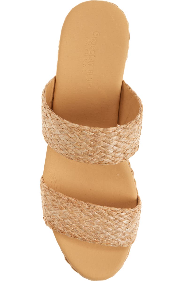 Chocolat Blu Farra Platform Wedge Slide Sandal, Alternate, color, Toast Raffia