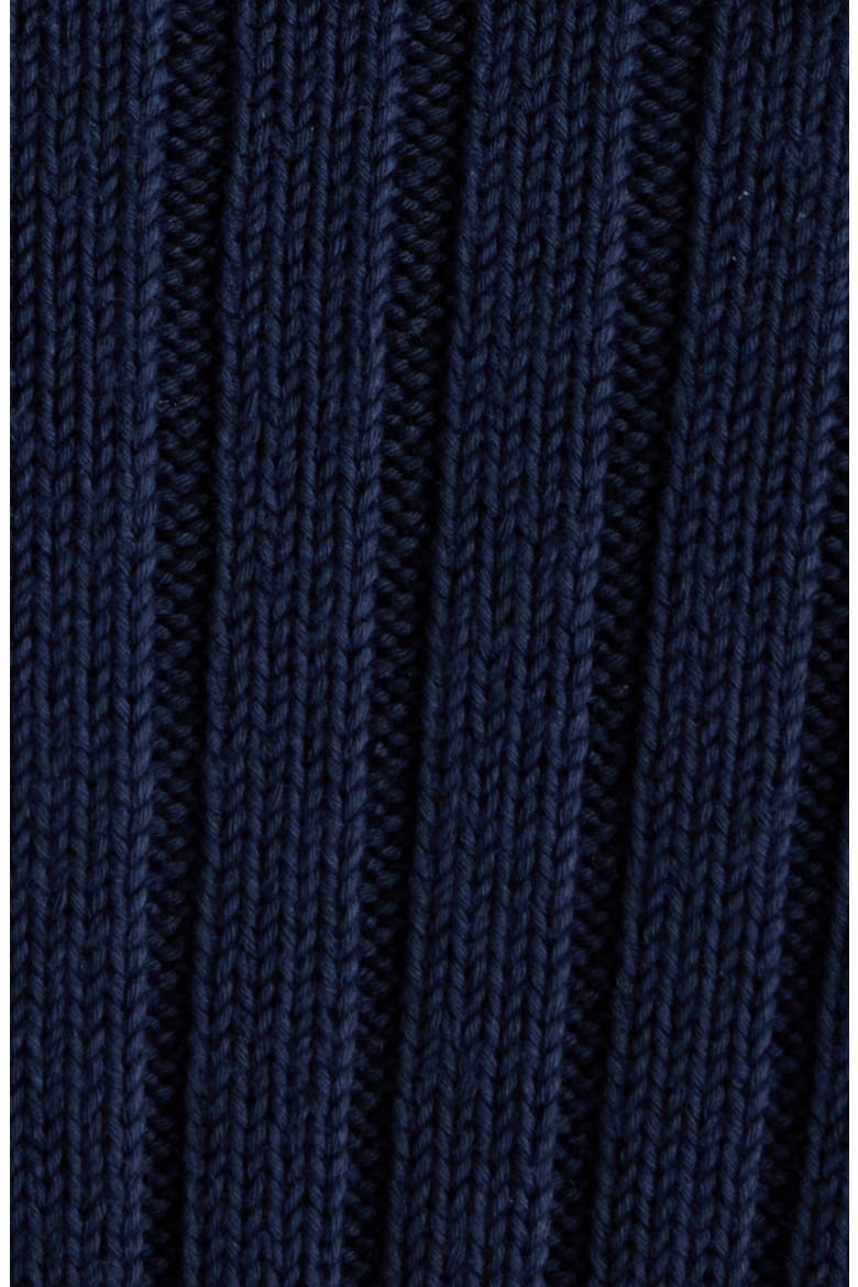 Mixed Media Prelayered Cotton Rib Sweater, Alternate, color, 4170 NAVY/ WHITE
