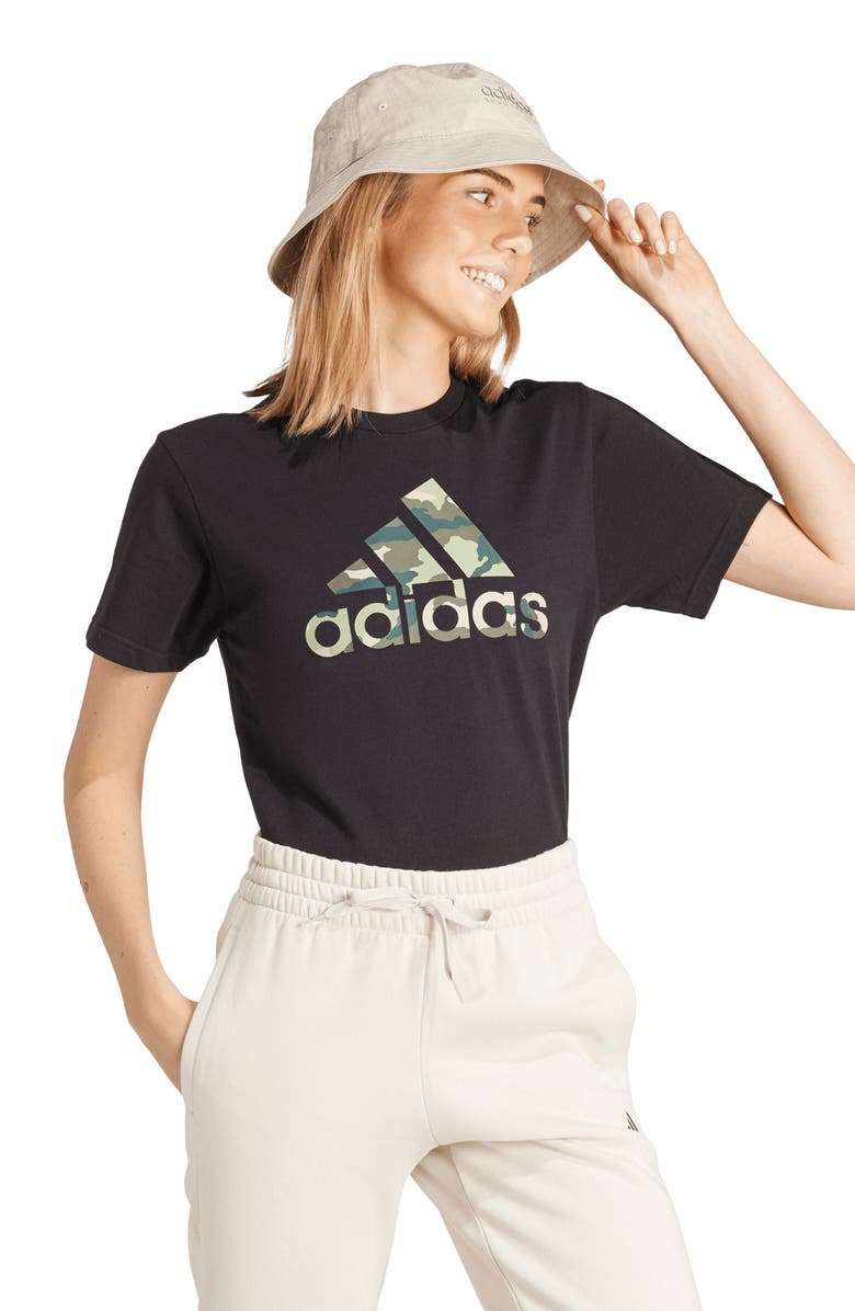 adidas Camo Logo Cotton Graphic T-Shirt, Alternate, color, 