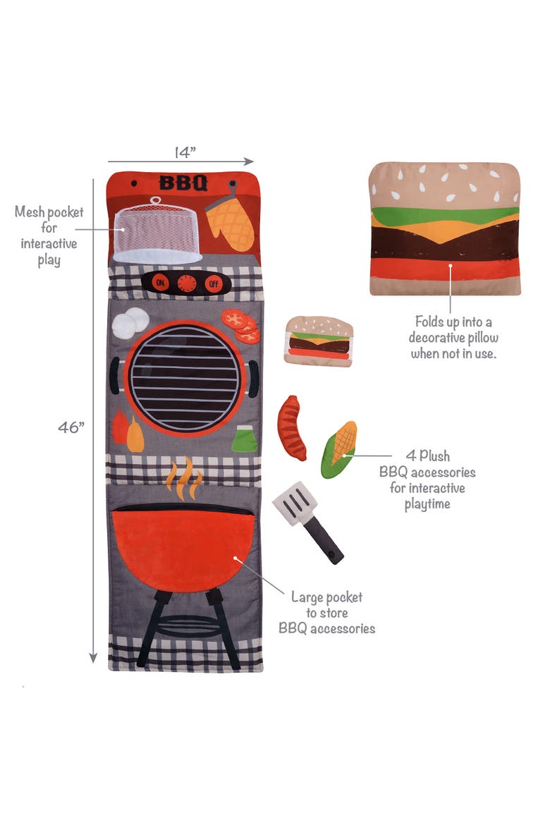 Interactive 2-n-1 Soft Toddler Hamburger/Barbeque Pillow Play Set, Alternate, color, Multicolor