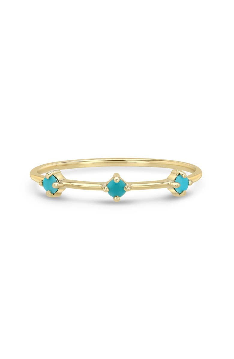 Zoë Chicco Turquoise Dash Ring, Main, color, 14K Yellow Gold / Turquoise
