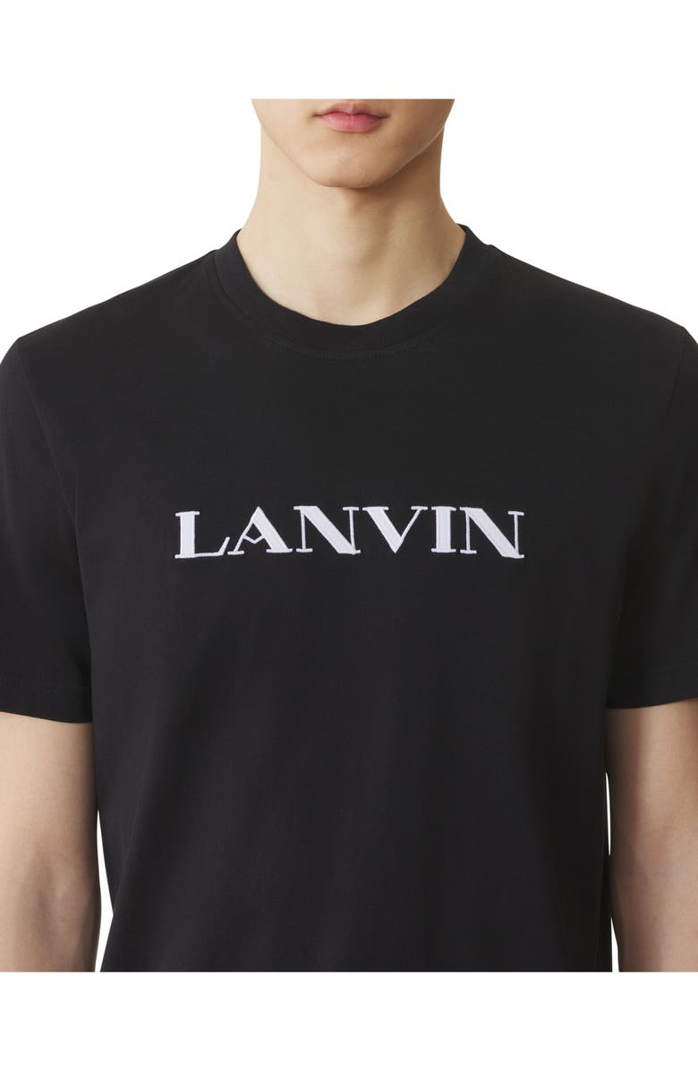 Lanvin Embroidered Cotton T-Shirt, Alternate, color, Black