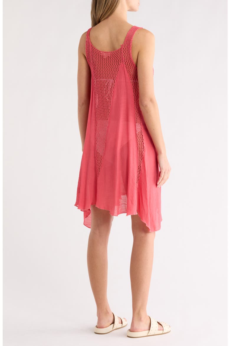 Sleeveless Knit Cover-Up Dress, Alternate, color, CORAL