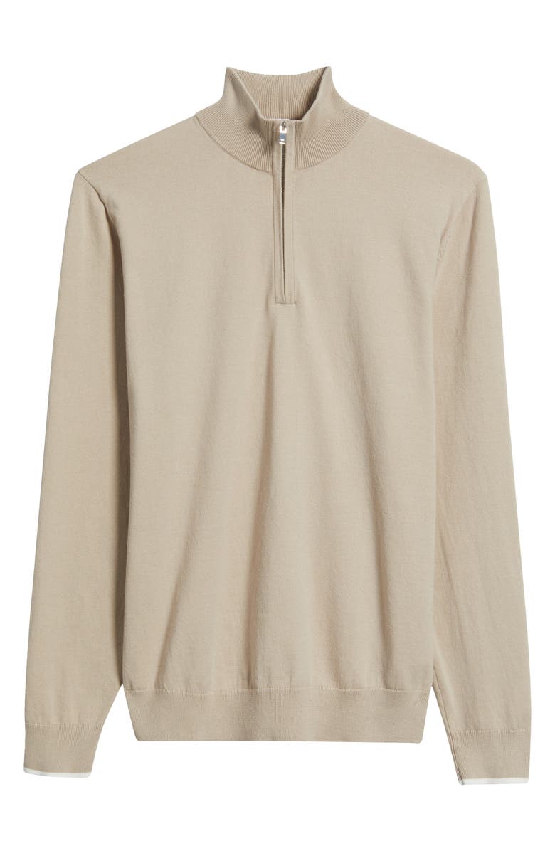 Reiss Swinley Quarter Zip Sweater, Alternate, color, Oatmeal