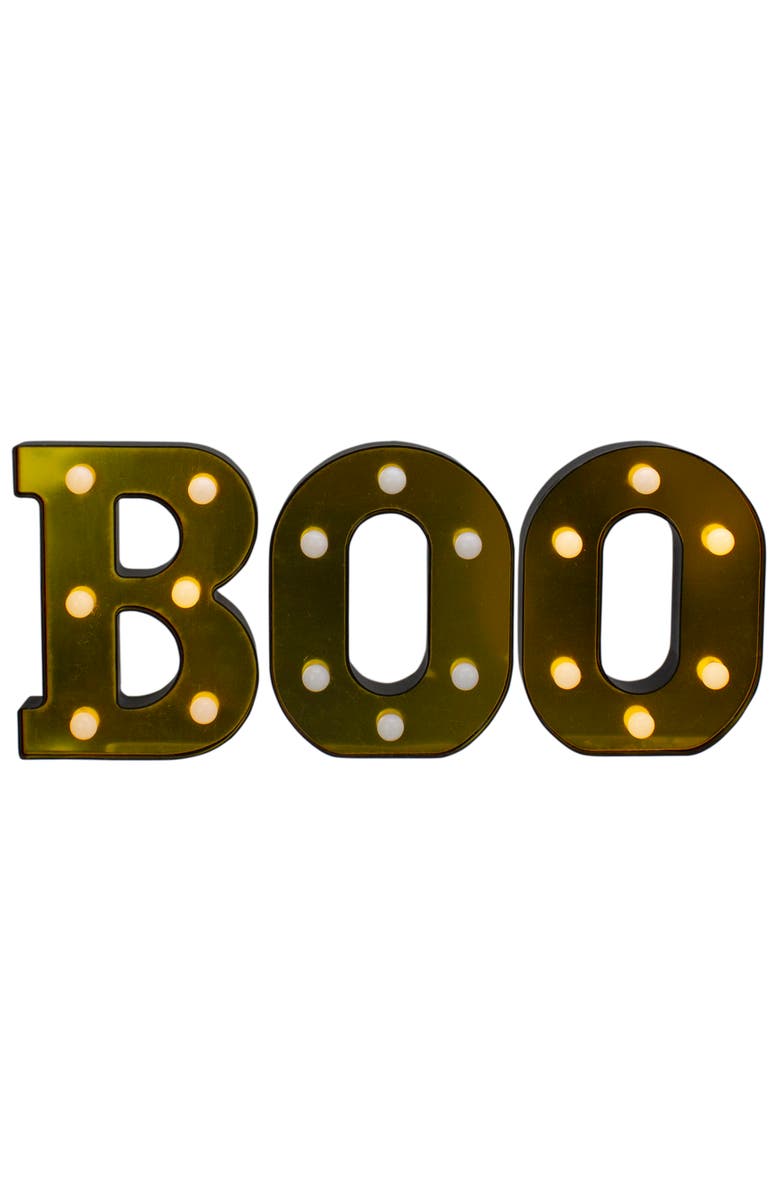 Northlight LED Lighted "BOO" Halloween Marquee Sign - 6.5" - Warm White, Main, color, 