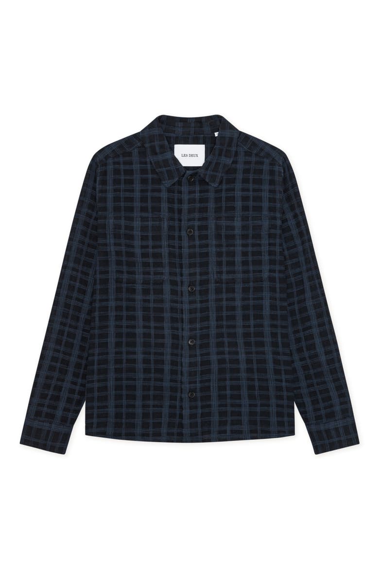 Texture Slub Cotton Overshirt, Main, color, DARK BLUE NIGHT