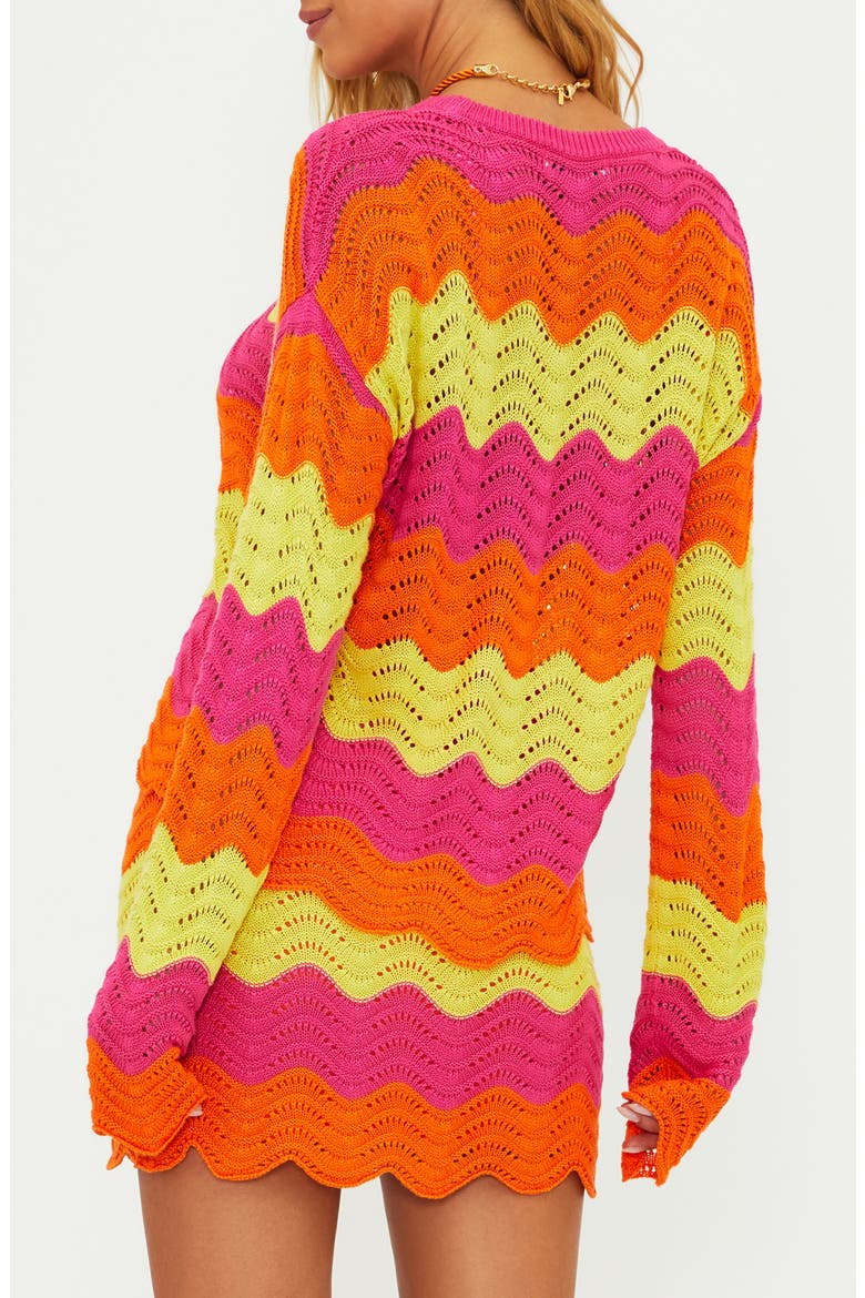 Beach Cover-Up Sweater, Alternate, color, SOLEIL WAVE