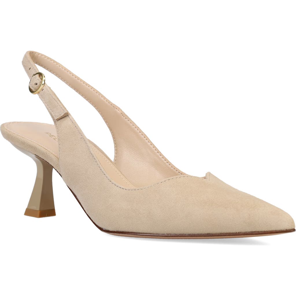 Pelle Moda Janah Slingback Pointed Toe Pump In Mushroom Suede
