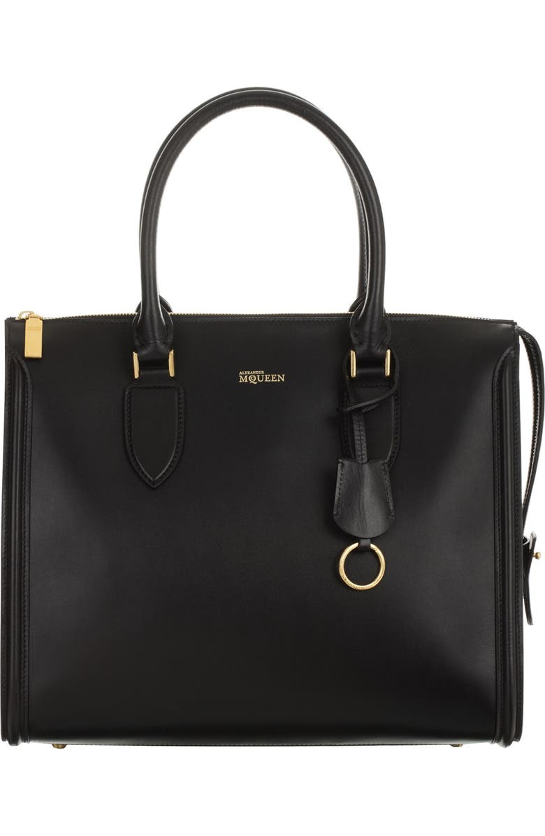 McQueen Alexander McQueen 'Heroine' Calfskin Zip Tote, Main, color,