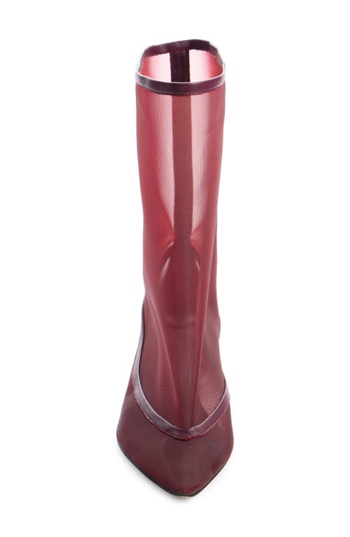 Jacquemus Les Bottes Tourni Short Mesh Bootie Pump In Burgundy