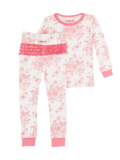 SoftSnooze Toddler Girls Ruffle Long Sleeve Pajama Set