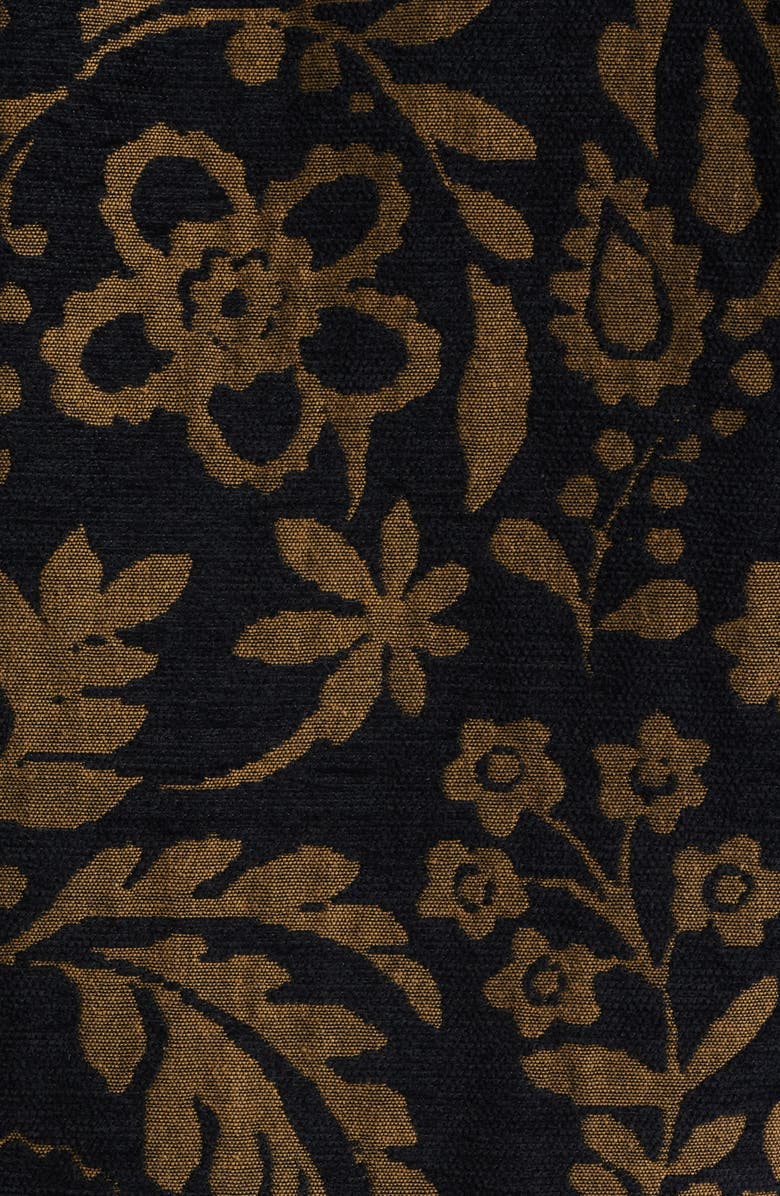 Wax London Iggy Floral Chenille Jacquard Cotton Blend Button-Up Coat, Alternate, color, Black / Khaki