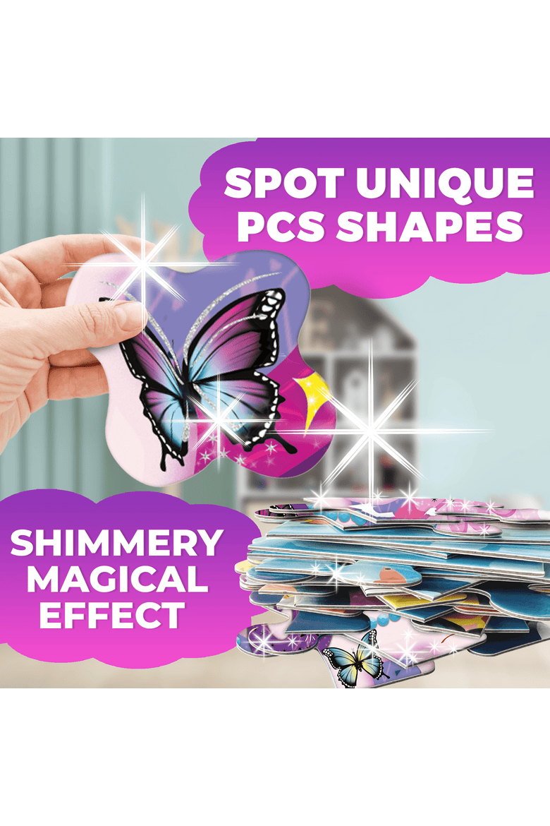 Giant Shaped Glitter Floor Kids Puzzles, Alternate, color, Unicorn