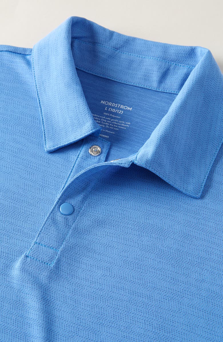 Nordstrom Kids' Solid Performance Polo, Alternate, color, Blue Bonnet