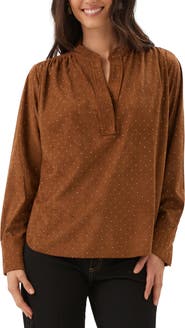Karen Kane Embellished Faux Suede Shirt
