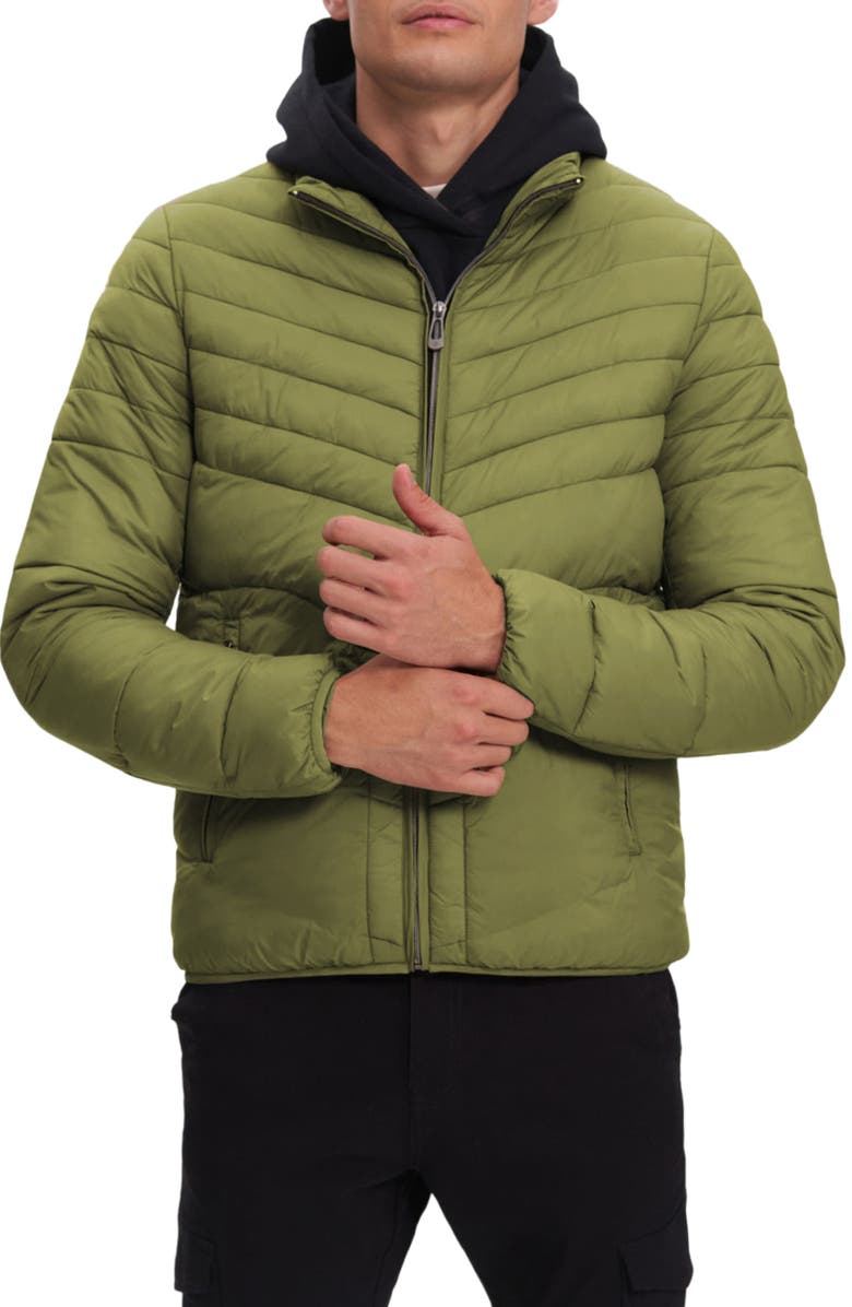 Noize Brando Nylon Puffer Jacket, Main, color, Moss