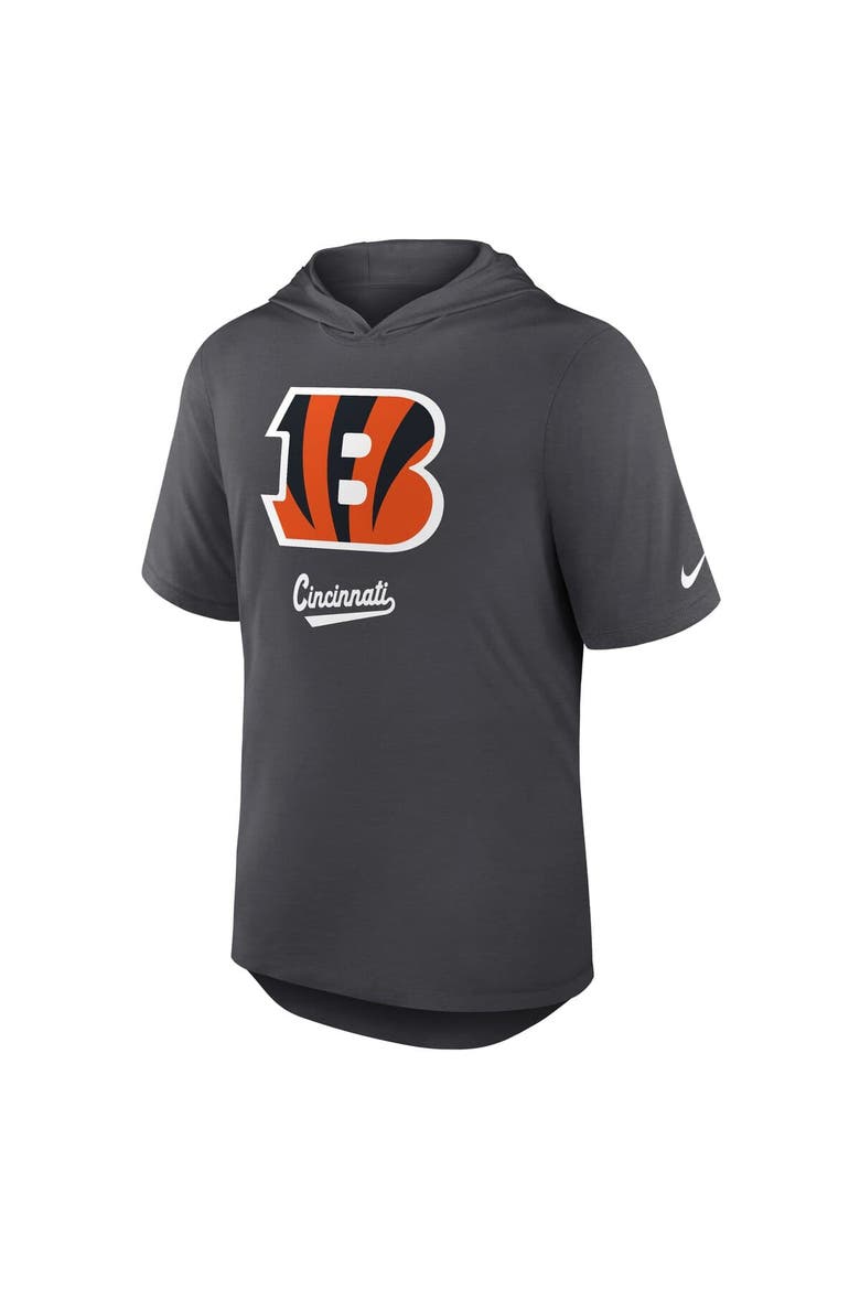 Men's Nike Anthracite Cincinnati Bengals Tri-Blend Performance Hoodie T-Shirt, Alternate, color, Anthracite