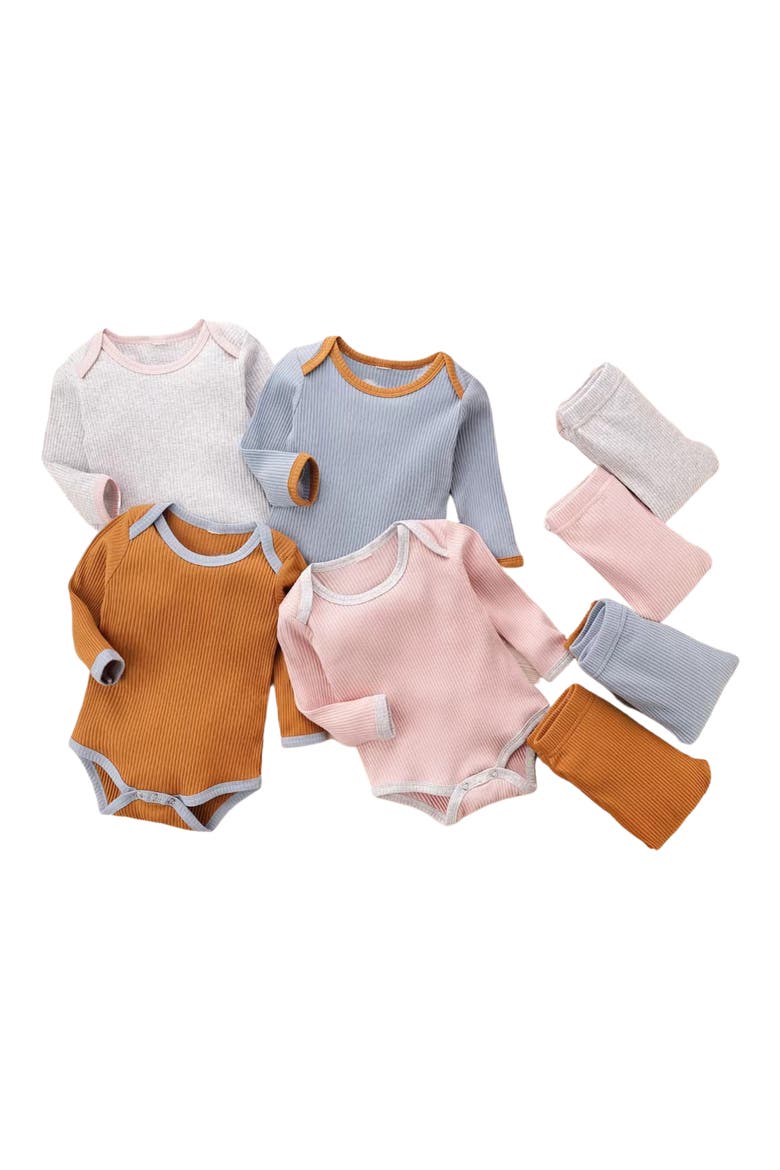 Rowan Long Sleeve Cotton Bodysuit & Leggings Set, Alternate, color, BLUE
