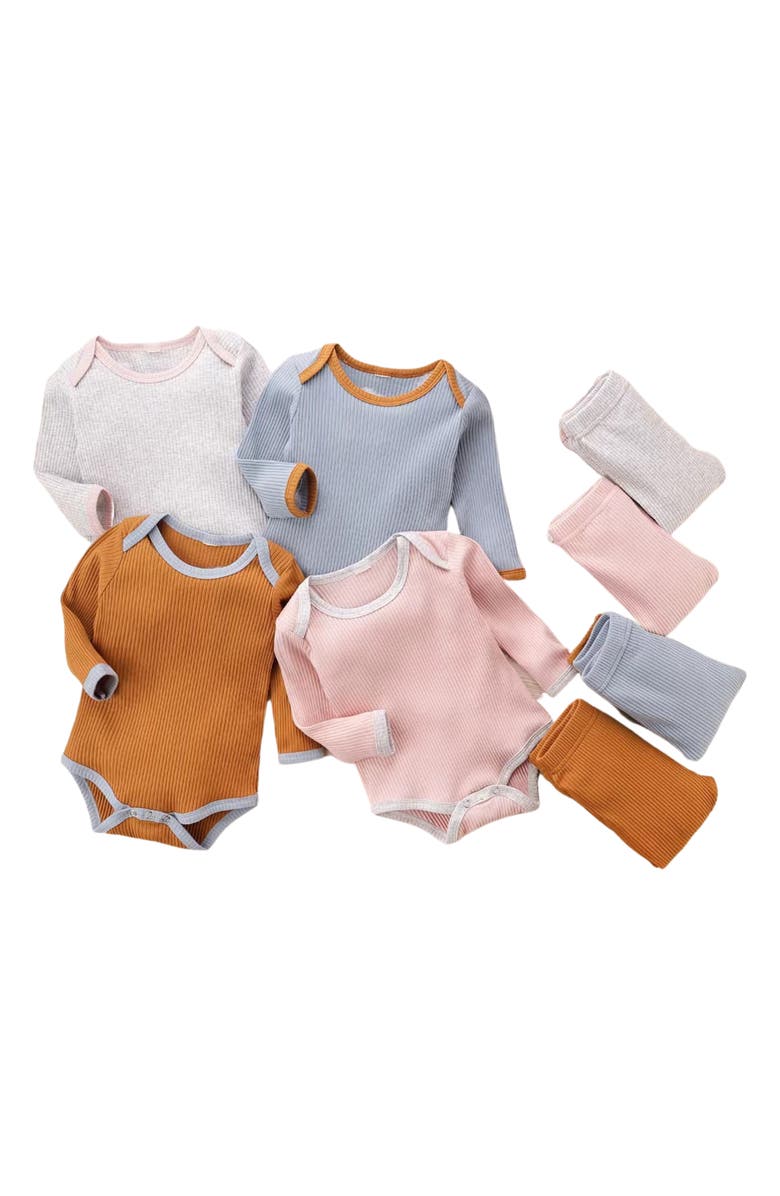 Ashmi & Co. Rowan Long Sleeve Cotton Bodysuit & Leggings Set, Alternate, color, Brown