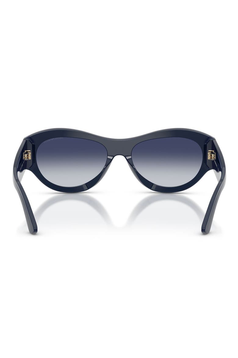 136mm Irregular Sunglasses, Alternate, color, SHINY BLUE / GREY BLUE