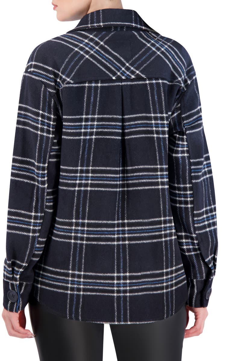 Ookie & Lala Plaid Shacket, Alternate, color, Navy