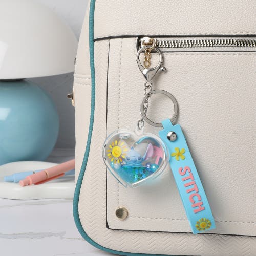 Disney Stitch Liquid Surf And Sun Keychain In Blue