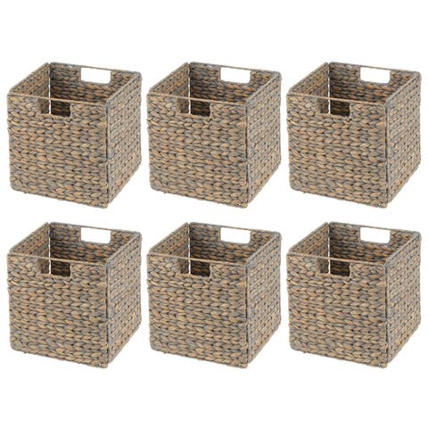 Hyacinth Woven Cube Bin Basket Organizer