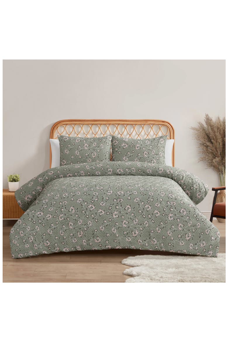 Botani Duvet Set, Alternate, color, SAGE GREEN