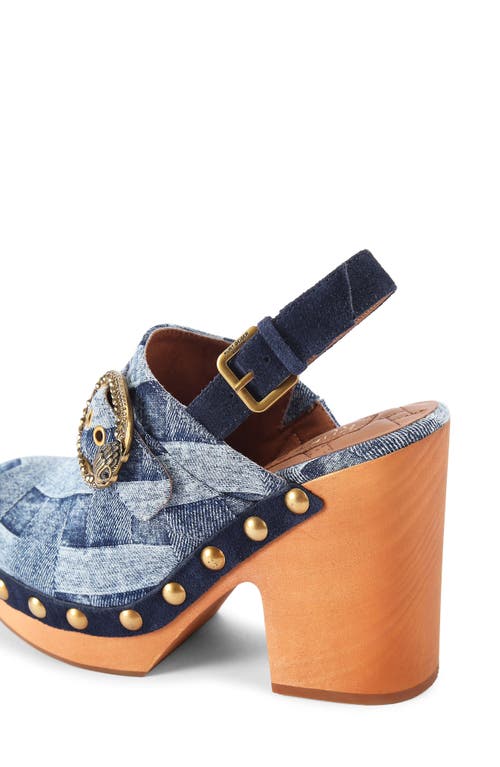 Kurt Geiger Denim Mayfair Clog Slingback Pumps In Blue