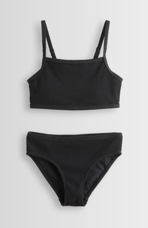 Zella Girl Kids' Textured Two-piece Swimsuit In Black