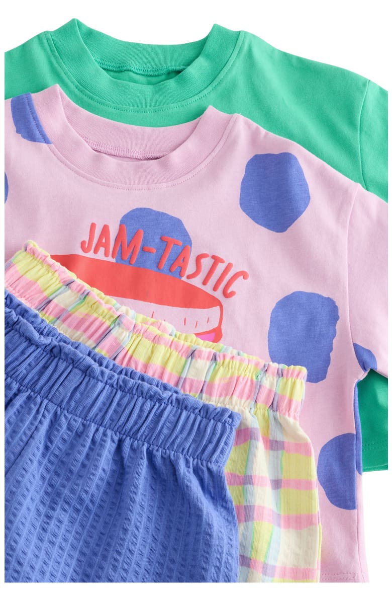 Kids' 4-Pack Assorted Graphic Cotton T-Shirts & Shorts Set, Alternate, color, GREEN