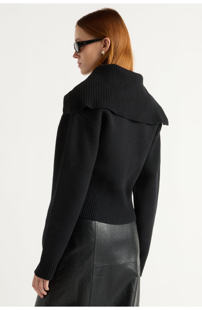 Modern Citizen Elijah Foldover Button-Collar Sweater, Alternate, color, Black