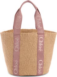 Chloé Large Woody Straw Basket Tote