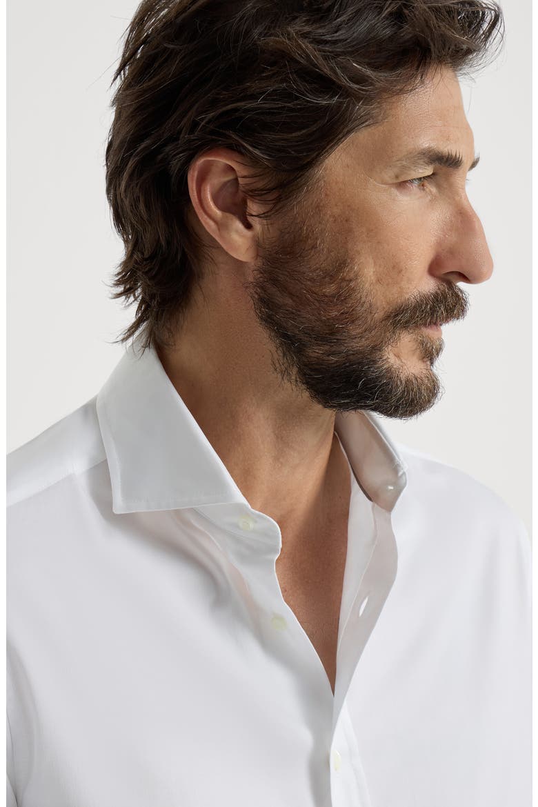Spread collar shirt, Alternate, color, White