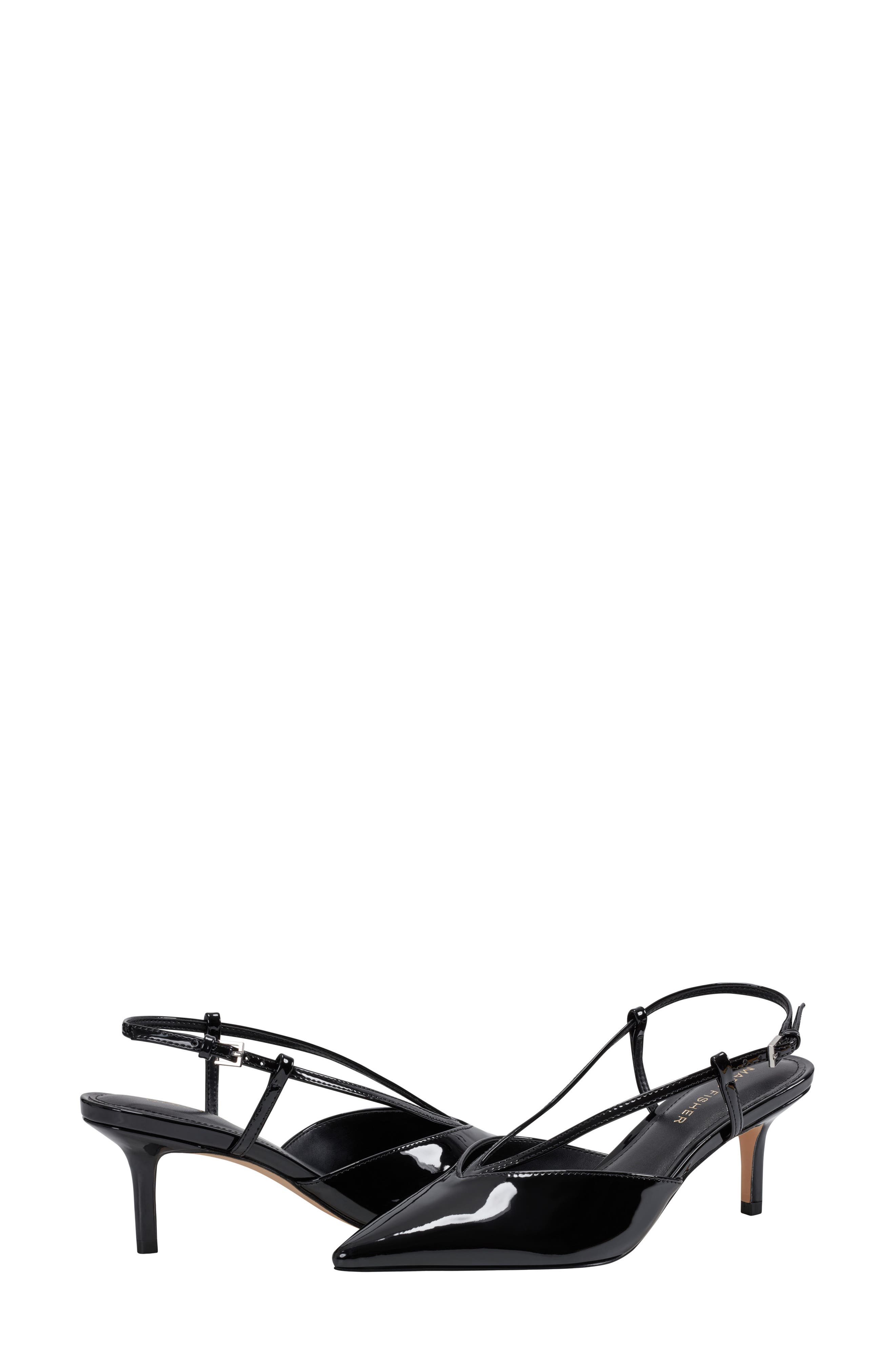 Marc Fisher Avila Kitten Heel Slingback Pump, Alternate, color, Black