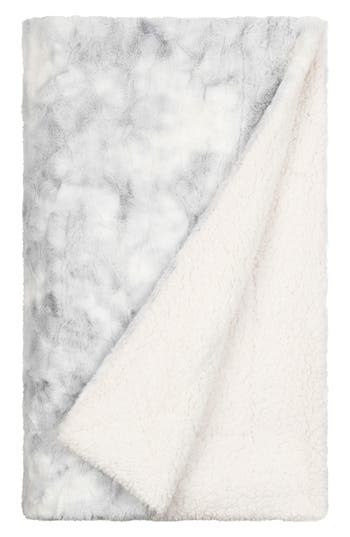 Ienjoy Home Faux Fur Throw Blanket In Light Gray