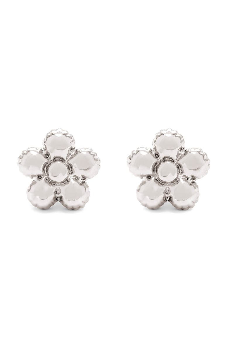 Daisy Balloon Stud Earrings, Main, color, SILVER