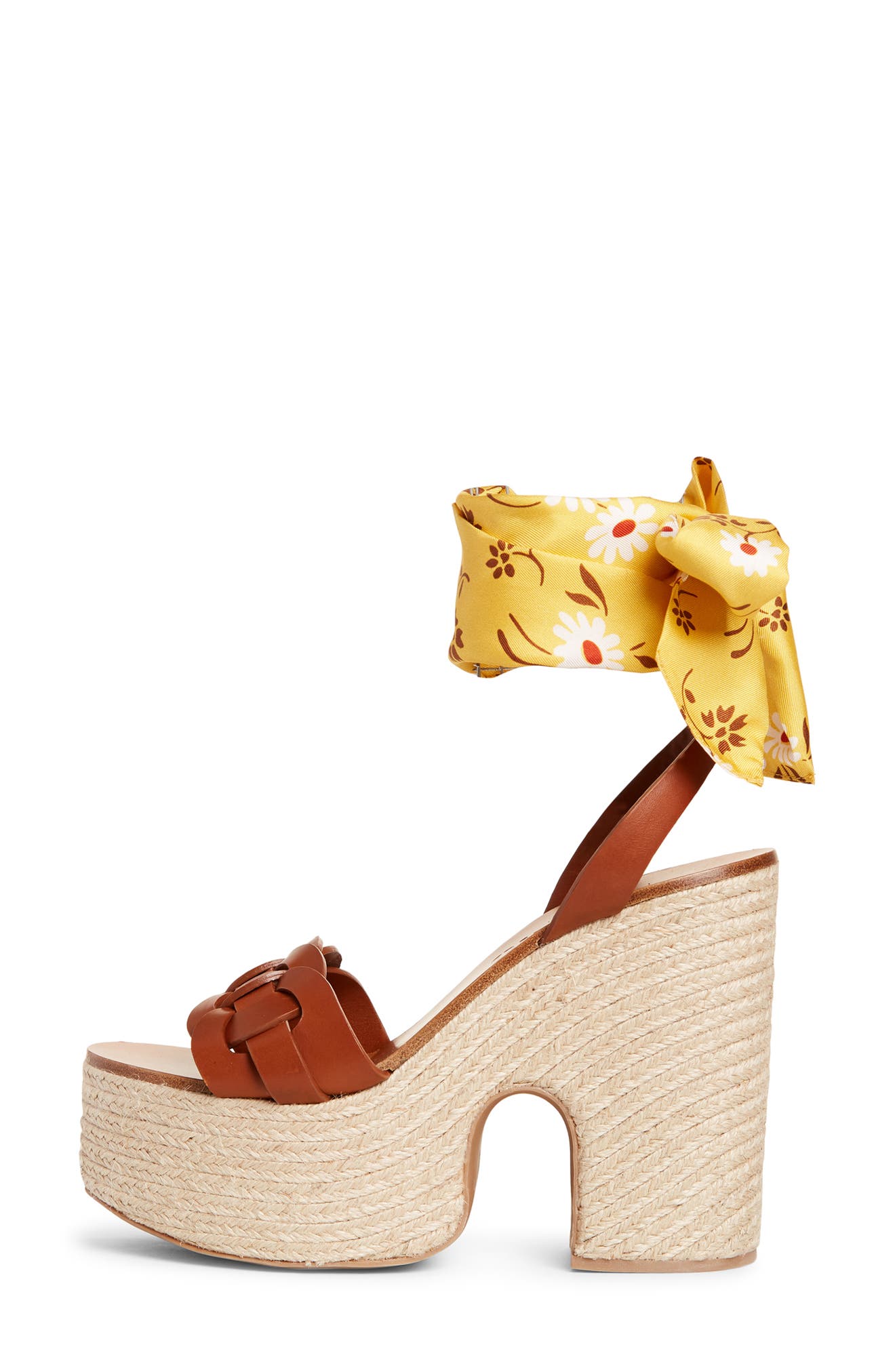 Miu Miu Ankle Tie Platform Sandal, Alternate, color, 