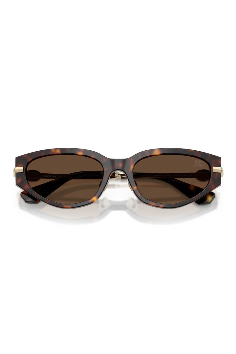 56mm Irregular Sunglasses, Alternate, color, DARK HAVANA / DARK BROWN