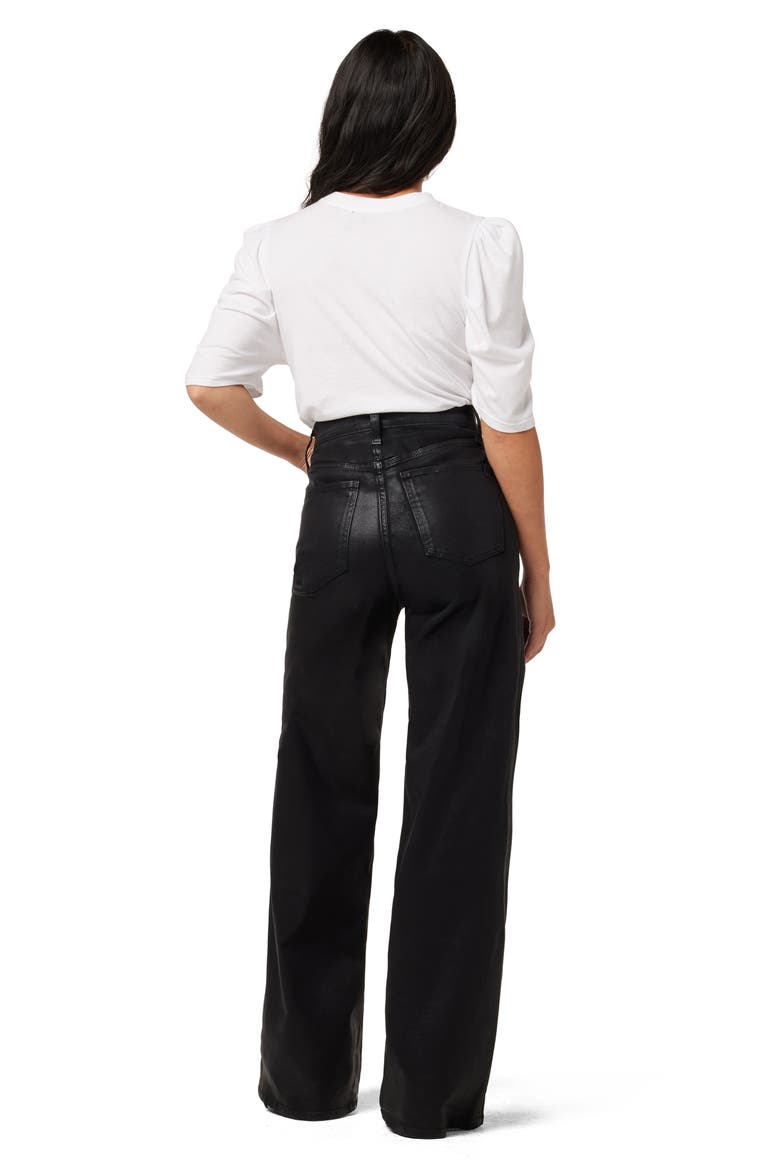 The Mia Coated High Waist Wide Leg Jeans, Alternate, color, BLACK