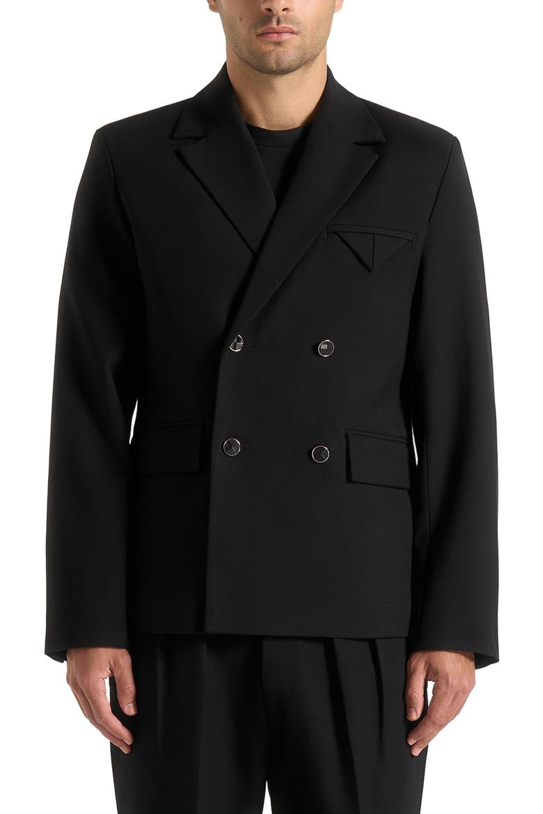Didier Double Breasted Tailored Suit Jacket, Main, color, Black